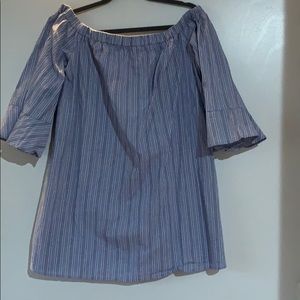 Off the Shoulder Striped Dress